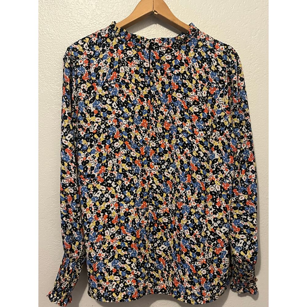 Women's Carolina Belle Floral Print Flowy Boho Blouse Top Shirt Size Large